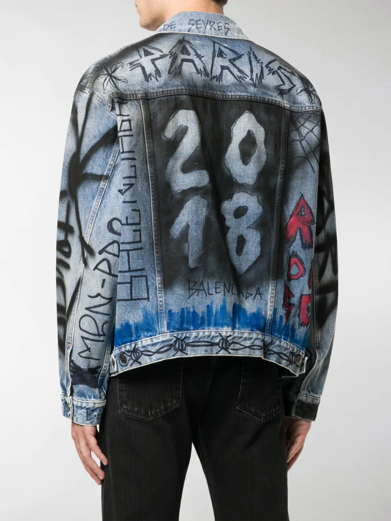 Balenciaga Giacca denim 'Graffiti' blu | MODES