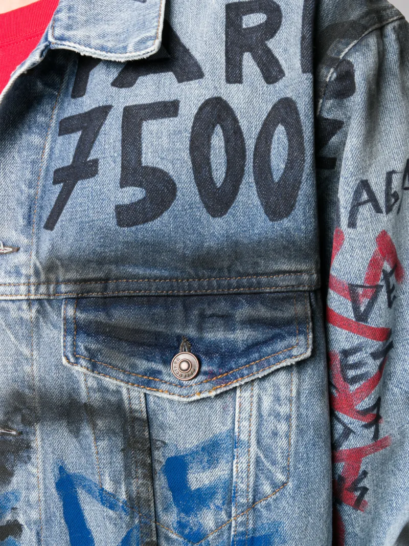 Balenciaga Giacca denim 'Graffiti' blu | MODES