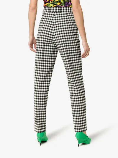 high rise gingham pants