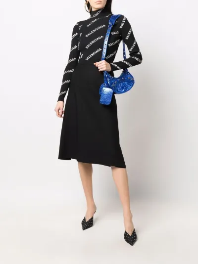 Balenciaga Gonna midi a vita alta nero | MODES