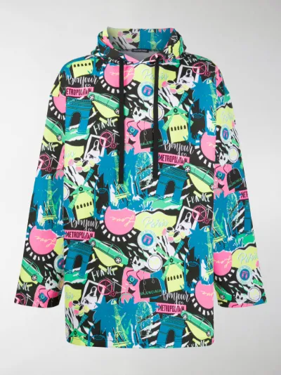 balenciaga printed cotton sweatshirt