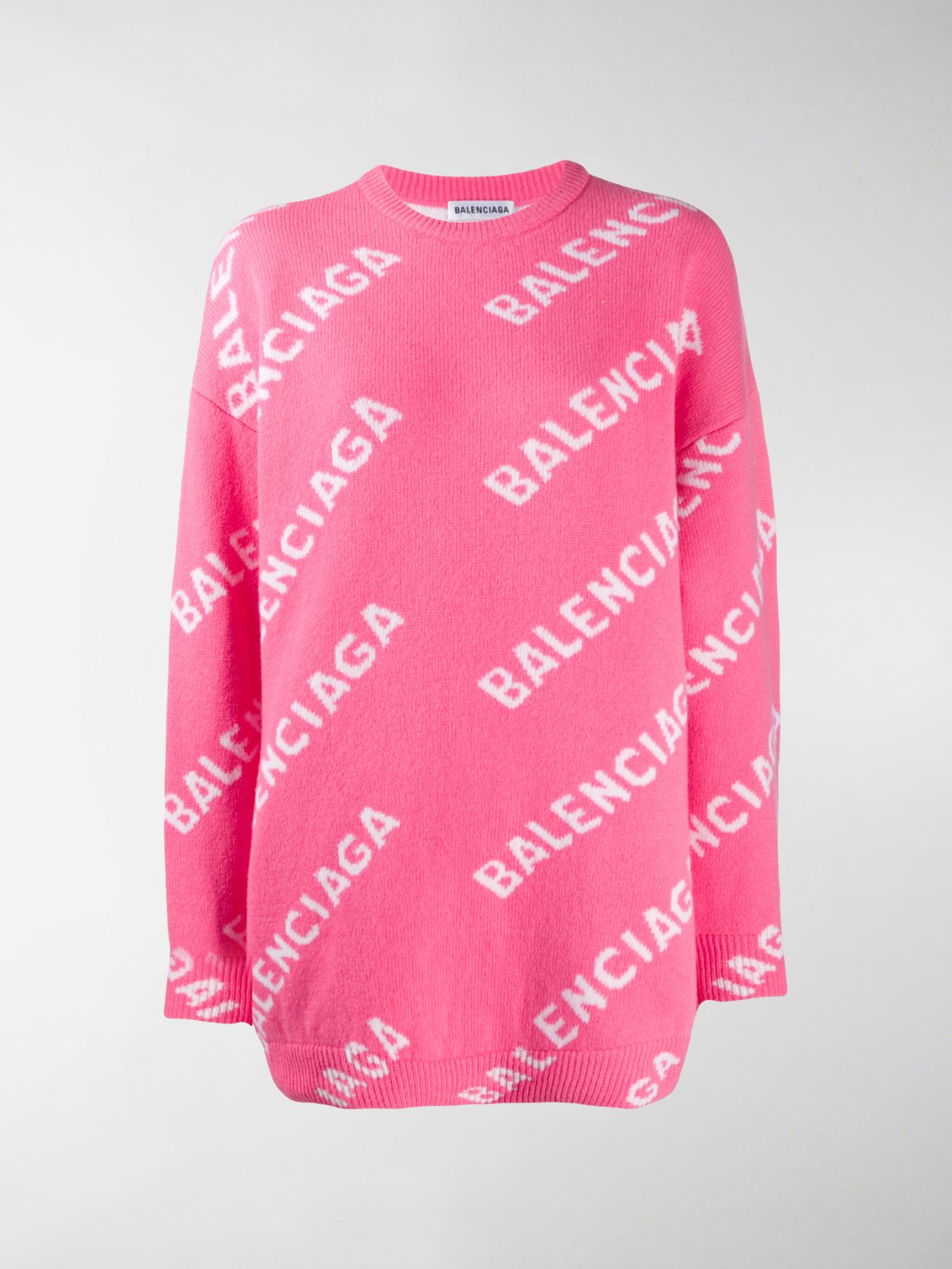 balenciaga jacquard logo sweater