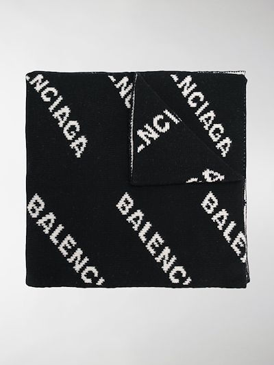 balenciaga jacquard logo scarf