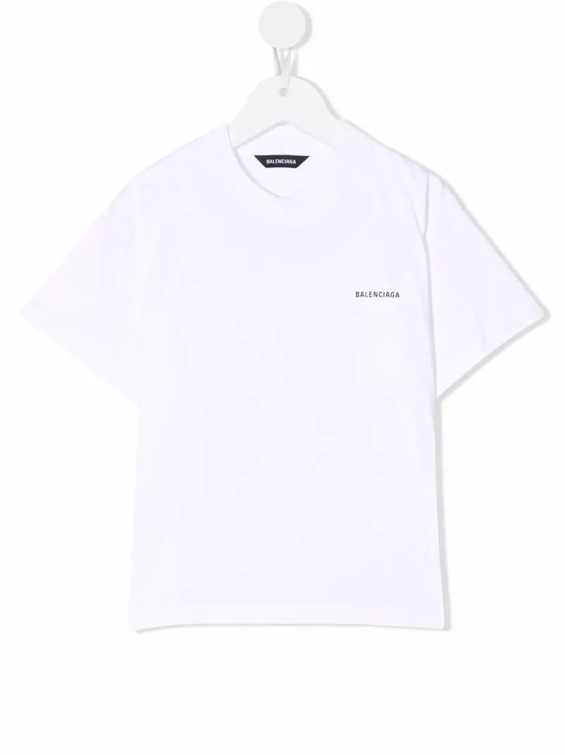 Balenciaga Kids chest logo-print T-shirt white | MODES