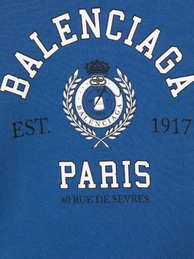 Balenciaga Kids Felpa girocollo con logo blu | MODES