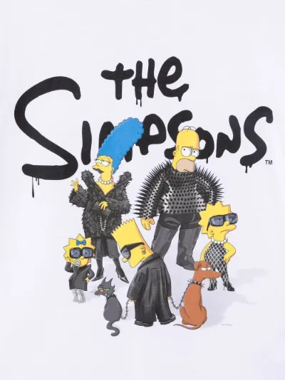 Sale Balenciaga Kids The Simpsons-print cotton T-shirt white | MODES
