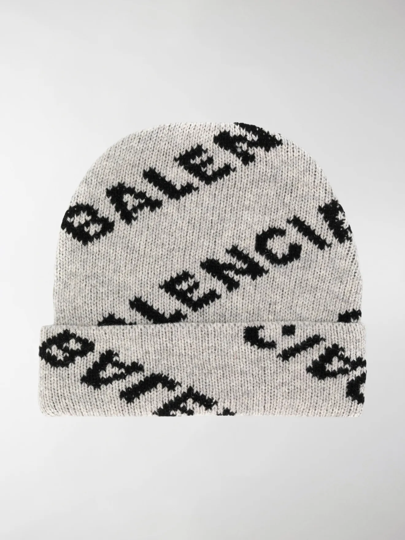 Balenciaga knitted logo beanie grey | MODES