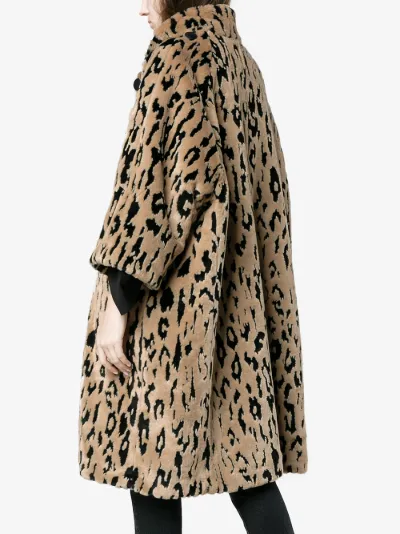 balenciaga leopard coat