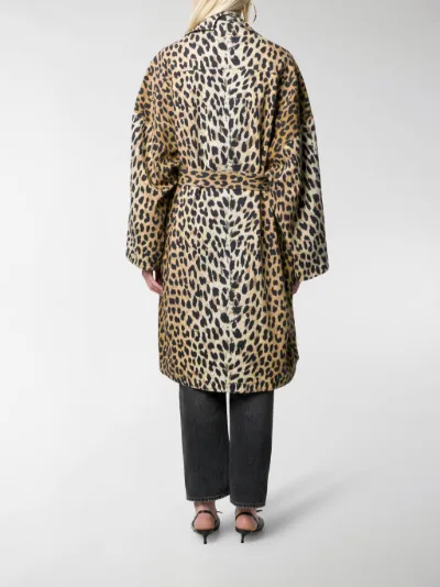 balenciaga leopard coat