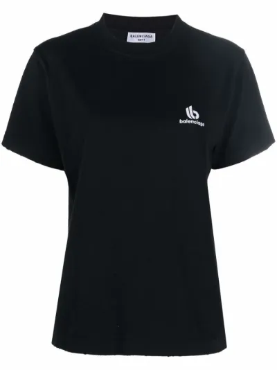 Balenciaga logo embroidered cotton T-shirt | Eraldo.com US