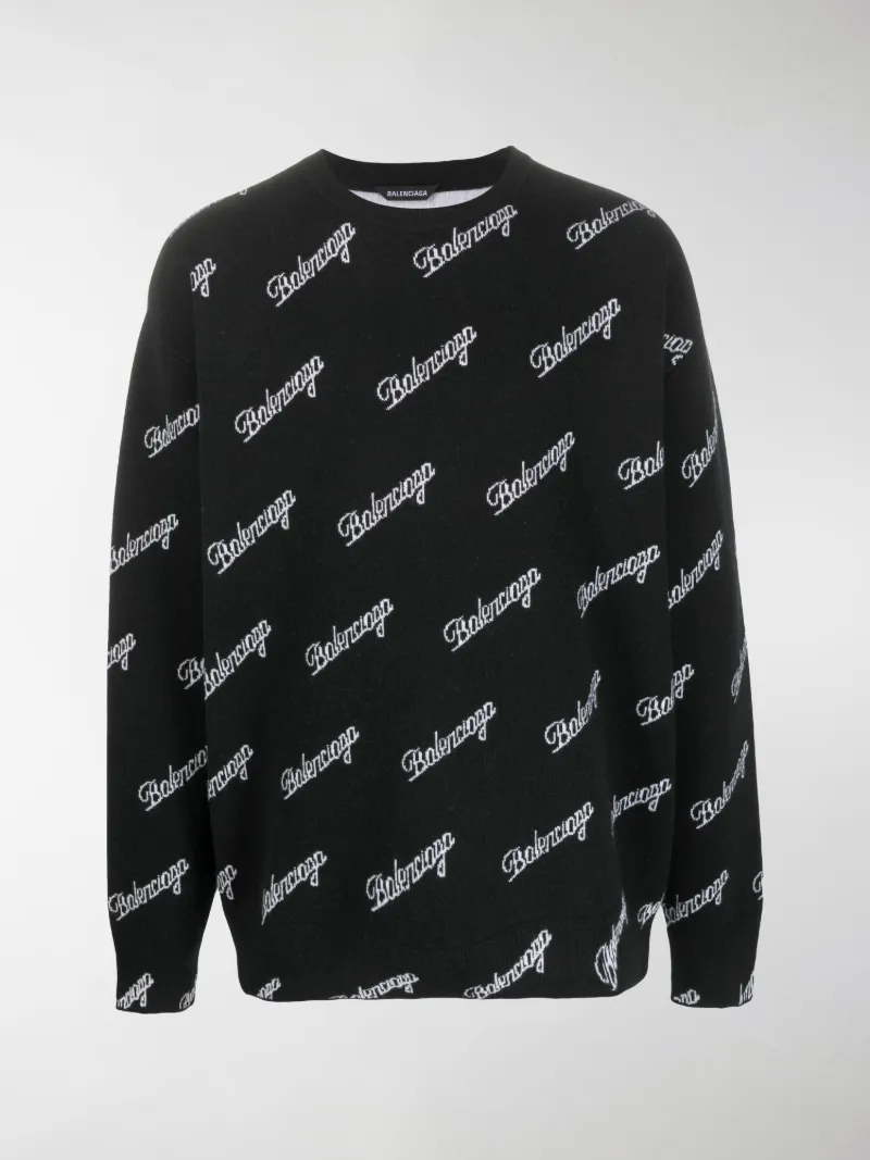 jacquard logo crewneck balenciaga