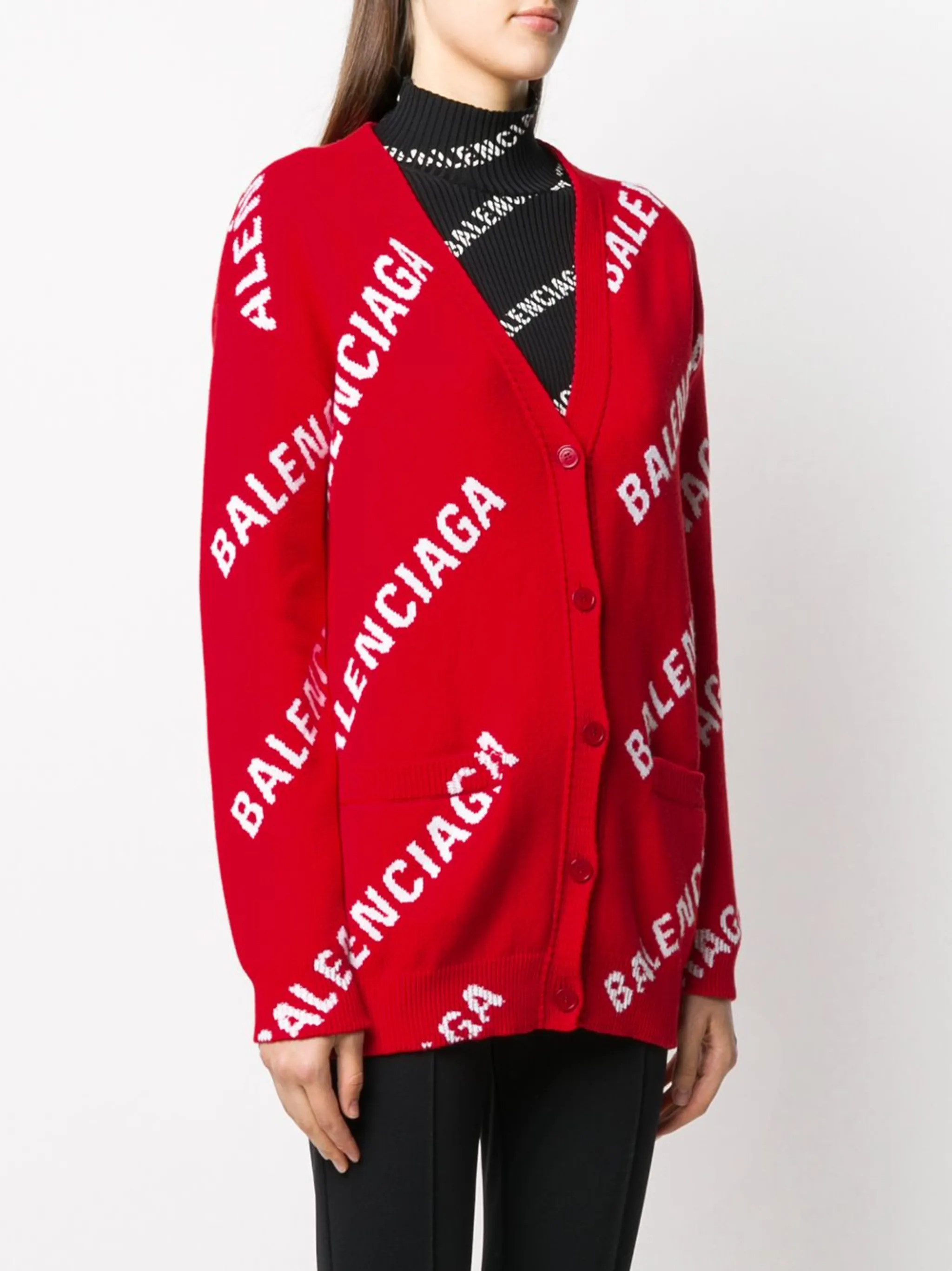Balenciaga logo knitted cardigan | Eraldo.com UK 