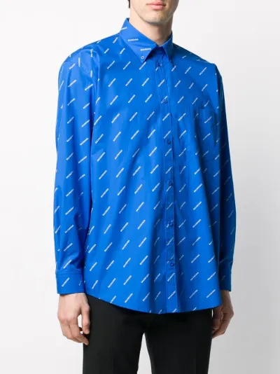 Balenciaga logo print button-down shirt 