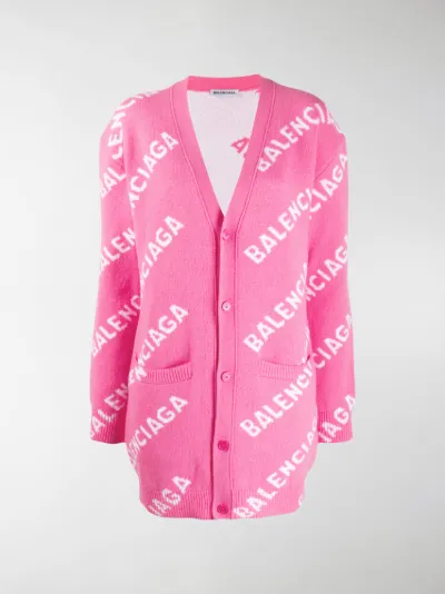 balenciaga logo cardigan