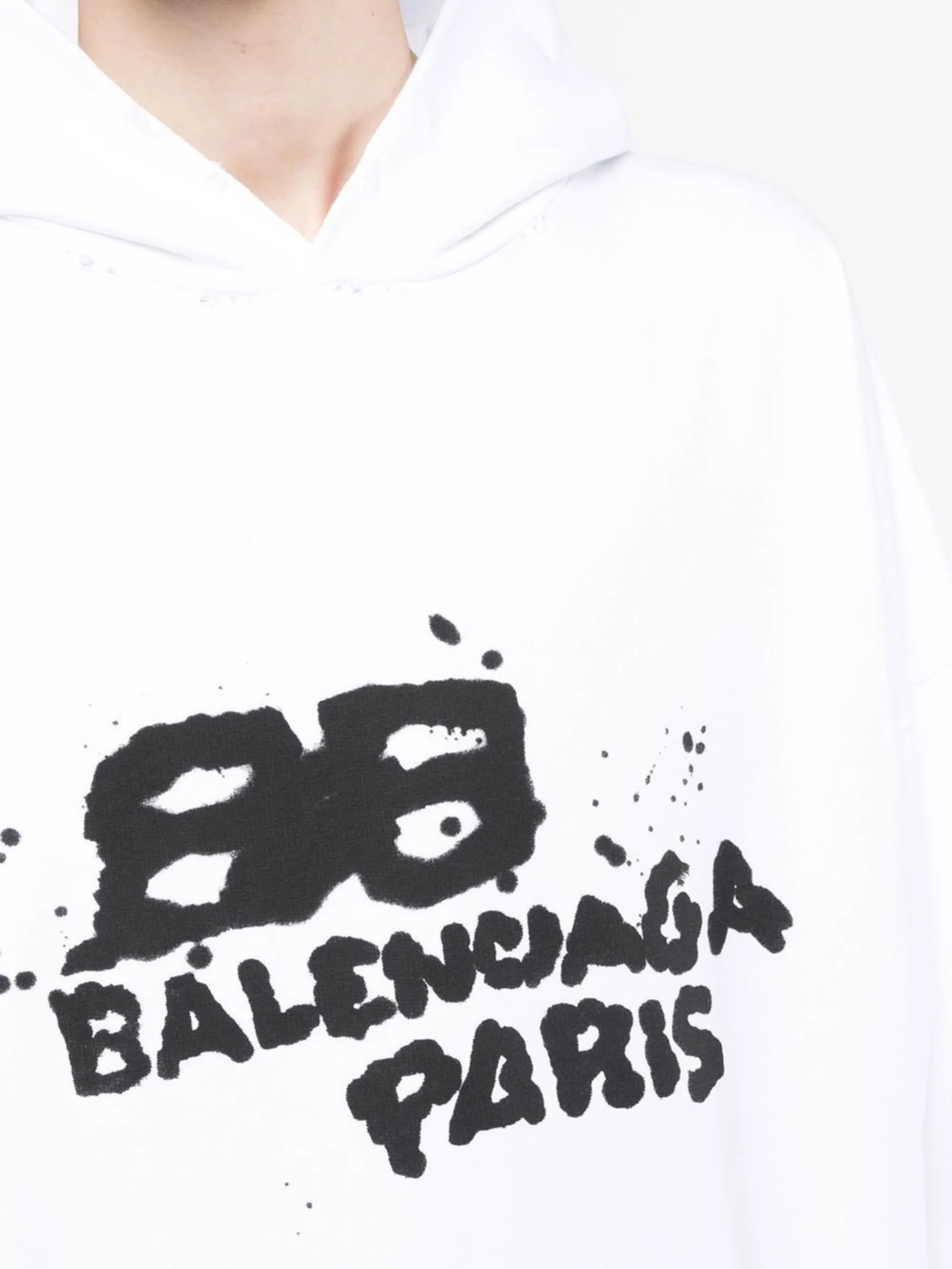 Balenciaga logo print pullover hoodie Eraldo FR