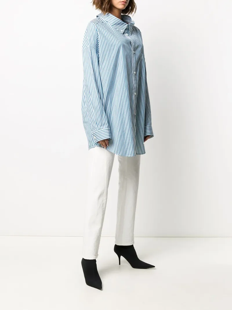 Balenciaga logo print Swing shirt blue 