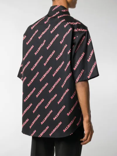 balenciaga logo dress shirt