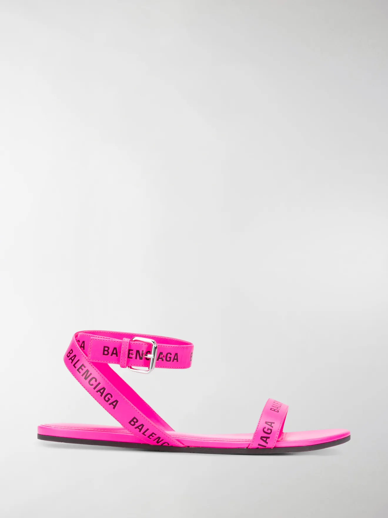 balenciaga logo strap sandals