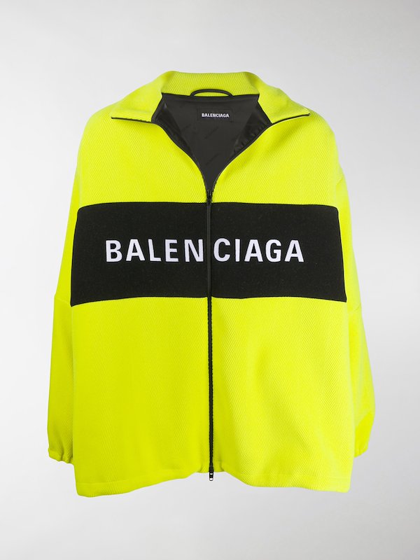 balenciaga logo zip up track jacket