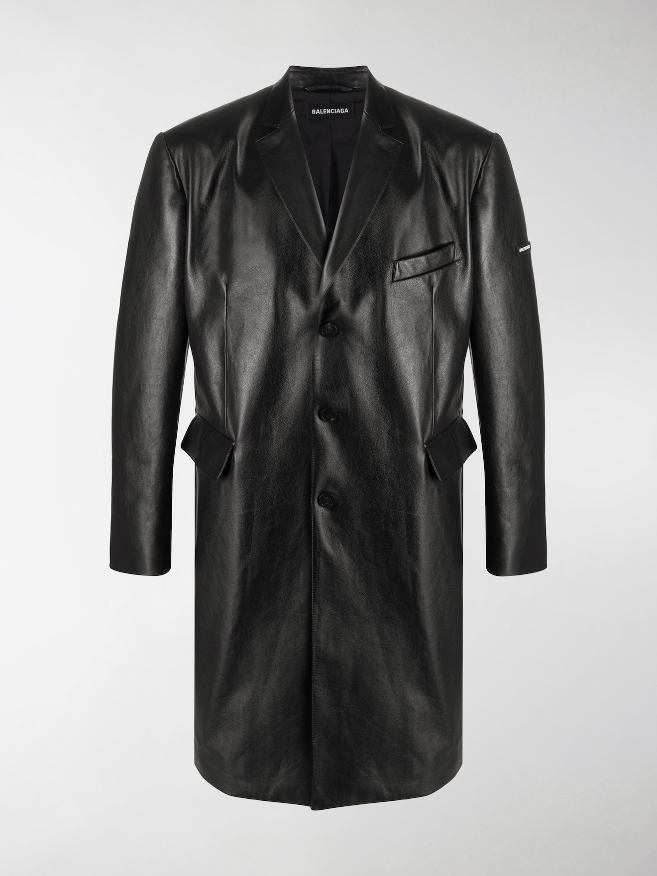 balenciaga leather coat