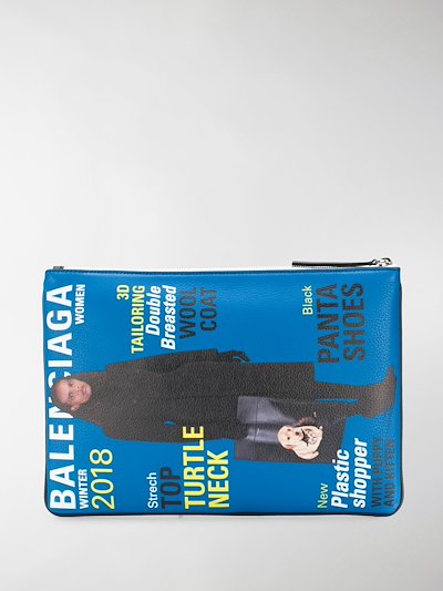 Magazine Print Clutch Bag