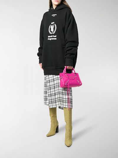 pink plaid city tote