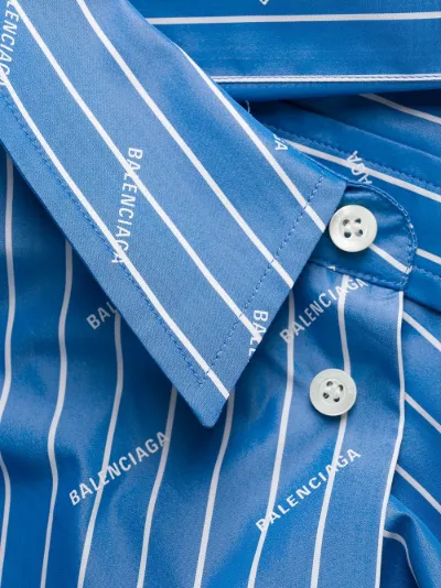 Balenciaga monogram print striped shirt 