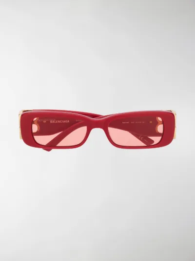 Balenciaga Occhiali da sole rettangolari Dynasty rosso | MODES