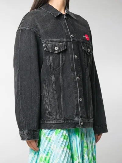 balenciaga denim embroidered jacket