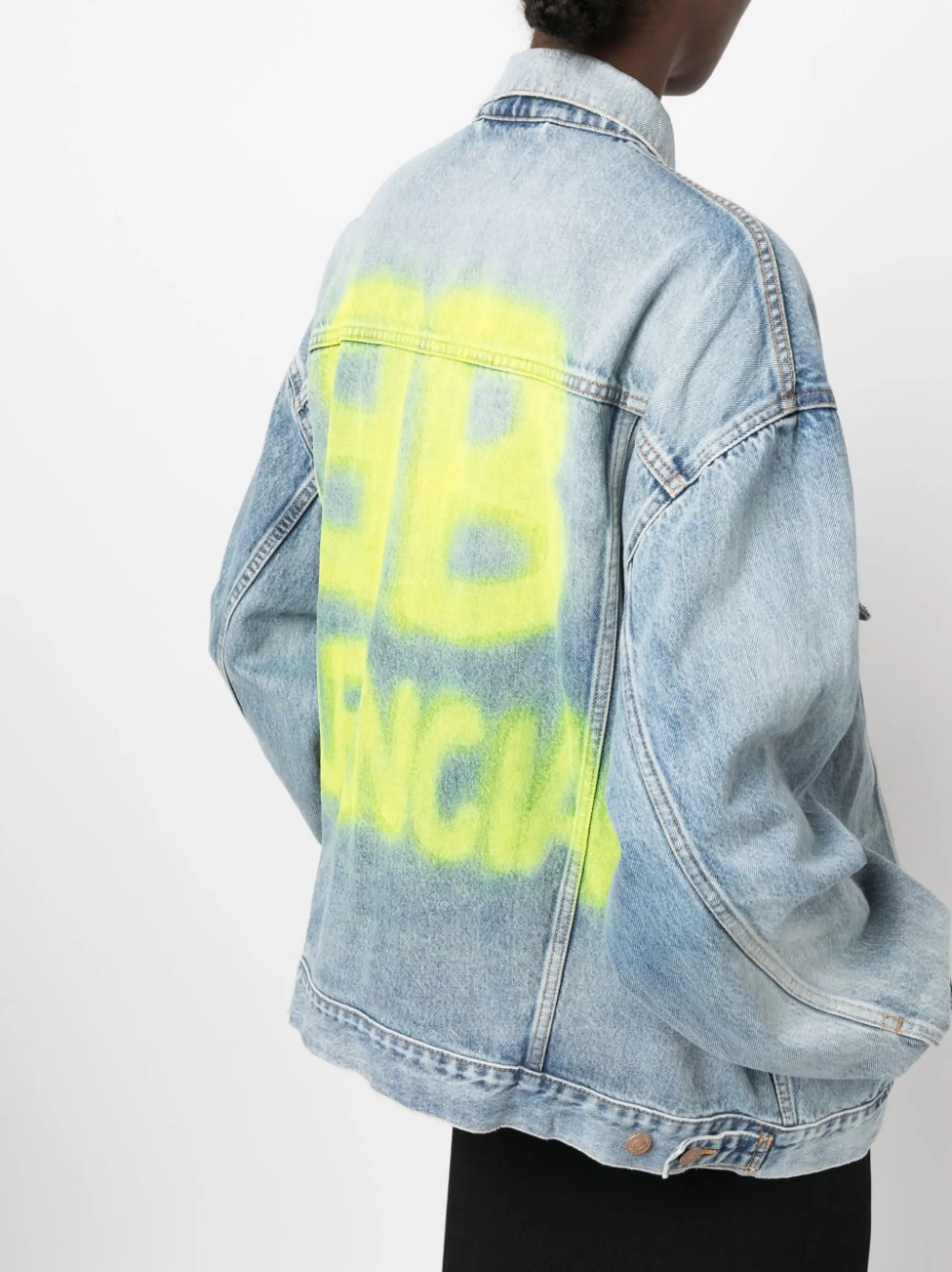 Balenciaga oversized logo print denim jacket Eraldo FR