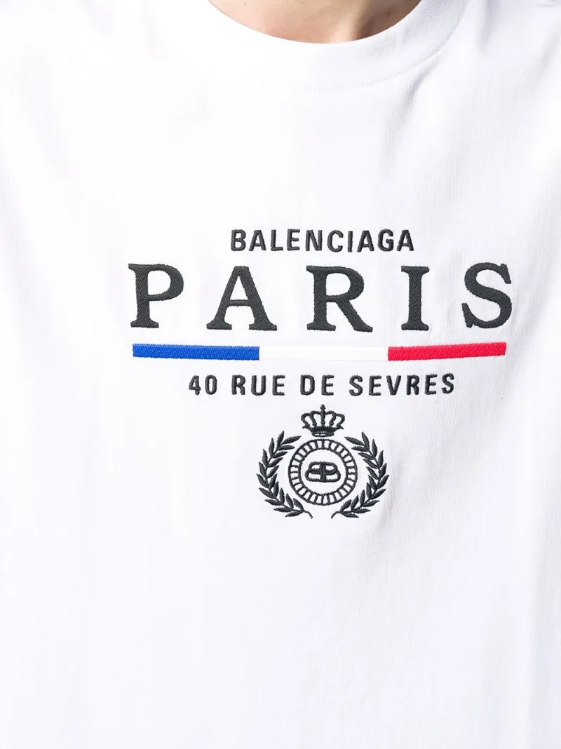 balenciaga paris embroidered tee