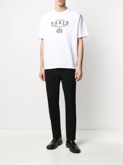 balenciaga paris embroidered tee