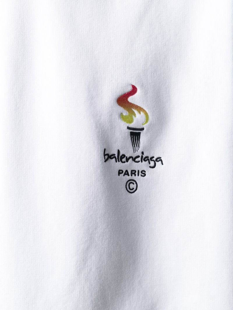 Sale Balenciaga Paris Olympics Oversized Hoodie White Modes