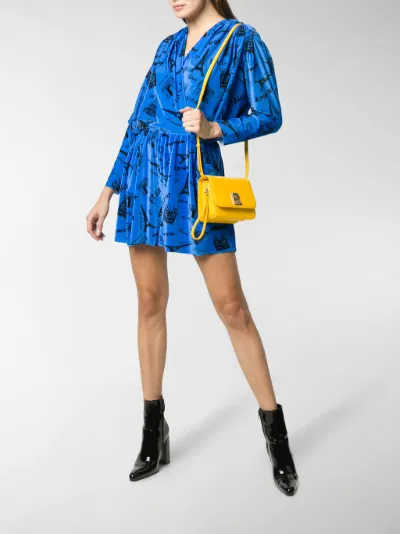 balenciaga blue velvet dress