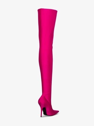 Balenciaga Pink Knife 115 Thigh Boots 