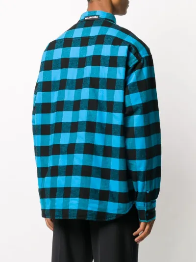 Balenciaga plaid check buttoned shirt 