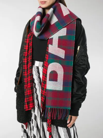 balenciaga tartan scarf