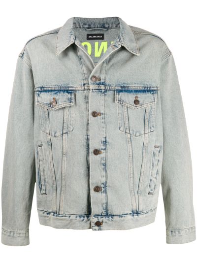 Balenciaga printed logo denim jacket | Eraldo.com US