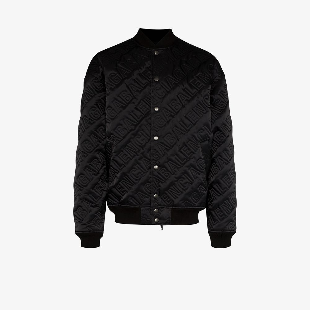 Balenciaga Quilted embroidered logo bomber jacket | Browns