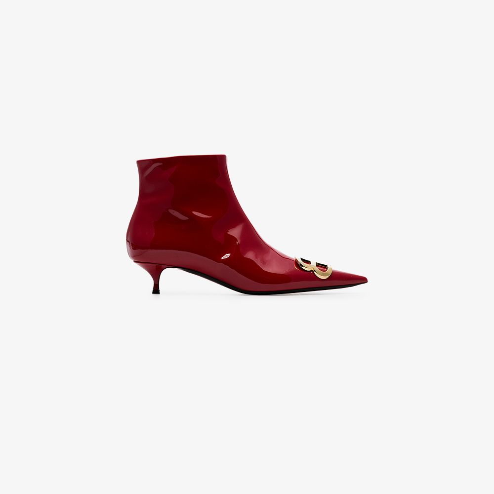 Balenciaga red BB 40 patent leather ankle boots | Browns