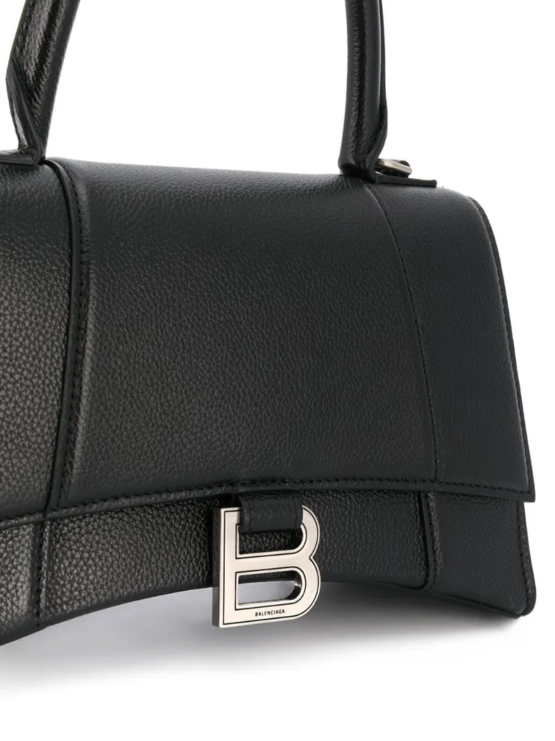Balenciaga grey hourglass small leather top handle bag | Browns
