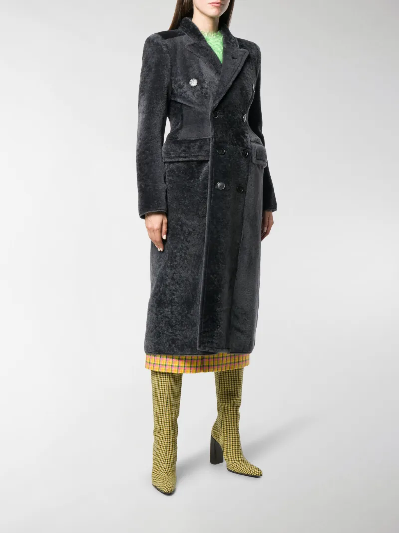 balenciaga shearling coat