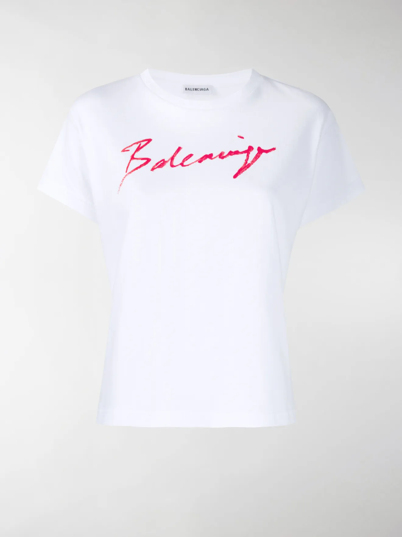 Balenciaga signature print cropped T 