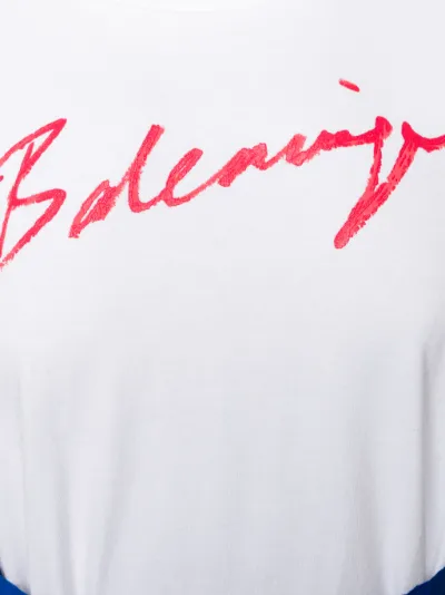 Balenciaga signature print cropped T 