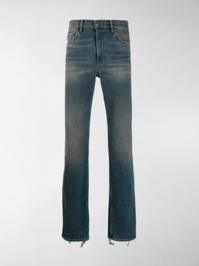 stonewash straight leg jeans