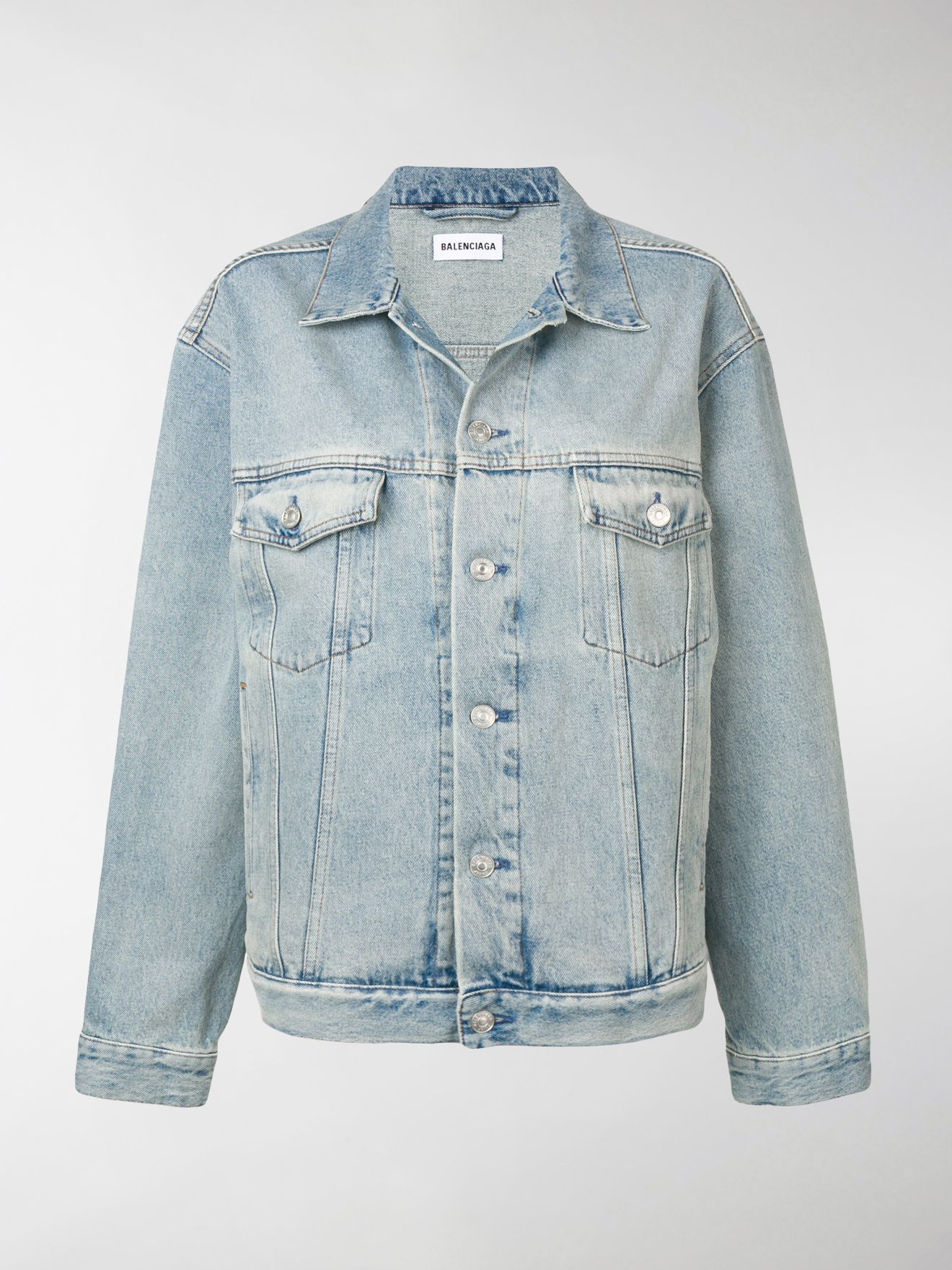 balenciaga strass logo denim jacket