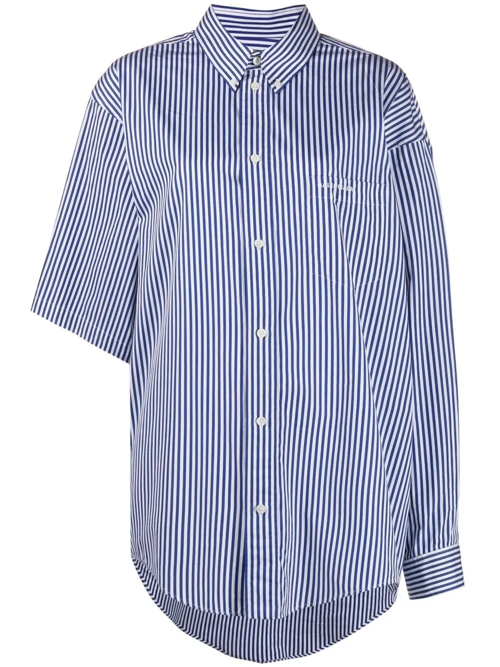 BALENCIAGA Twist Oversized Striped Shirt Grey 42 | PLAYFUL