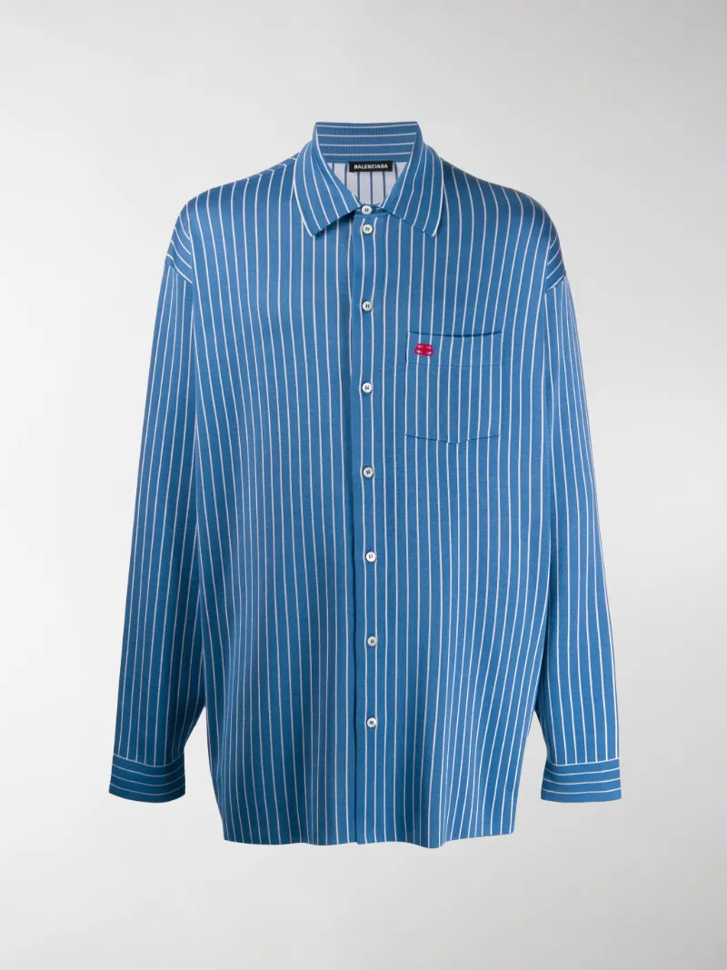 Balenciaga striped knitted shirt blue | MODES Balenciaga striped knitted shirt blue | MODES