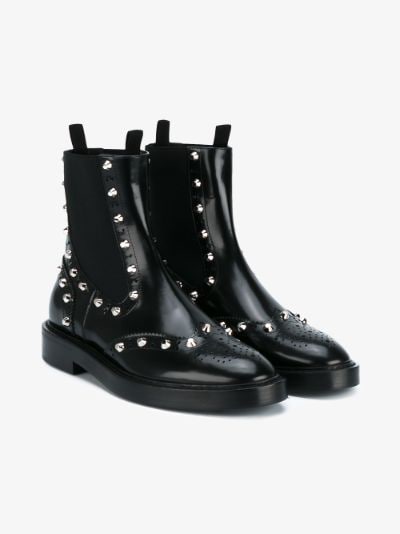 black leather boots with studs