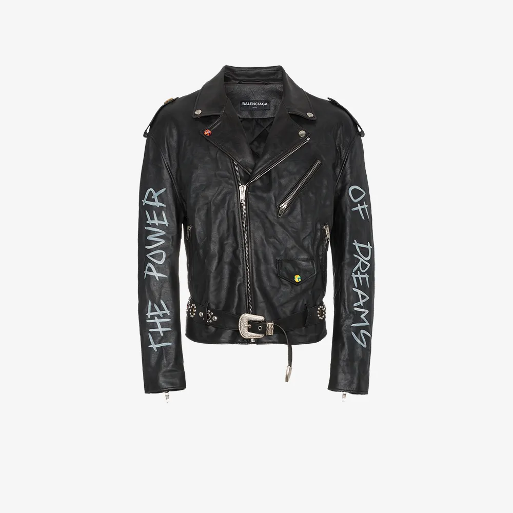 Balenciaga The Power Of Dreams Leather Jacket Jackets Browns